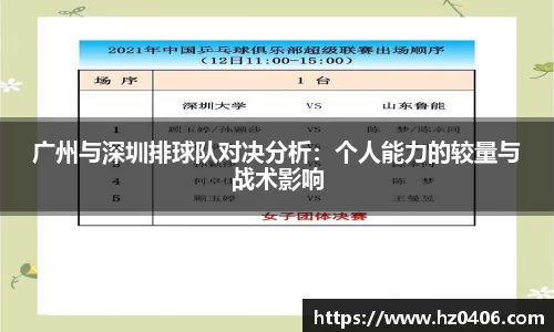 广州与深圳排球队对决分析：个人能力的较量与战术影响